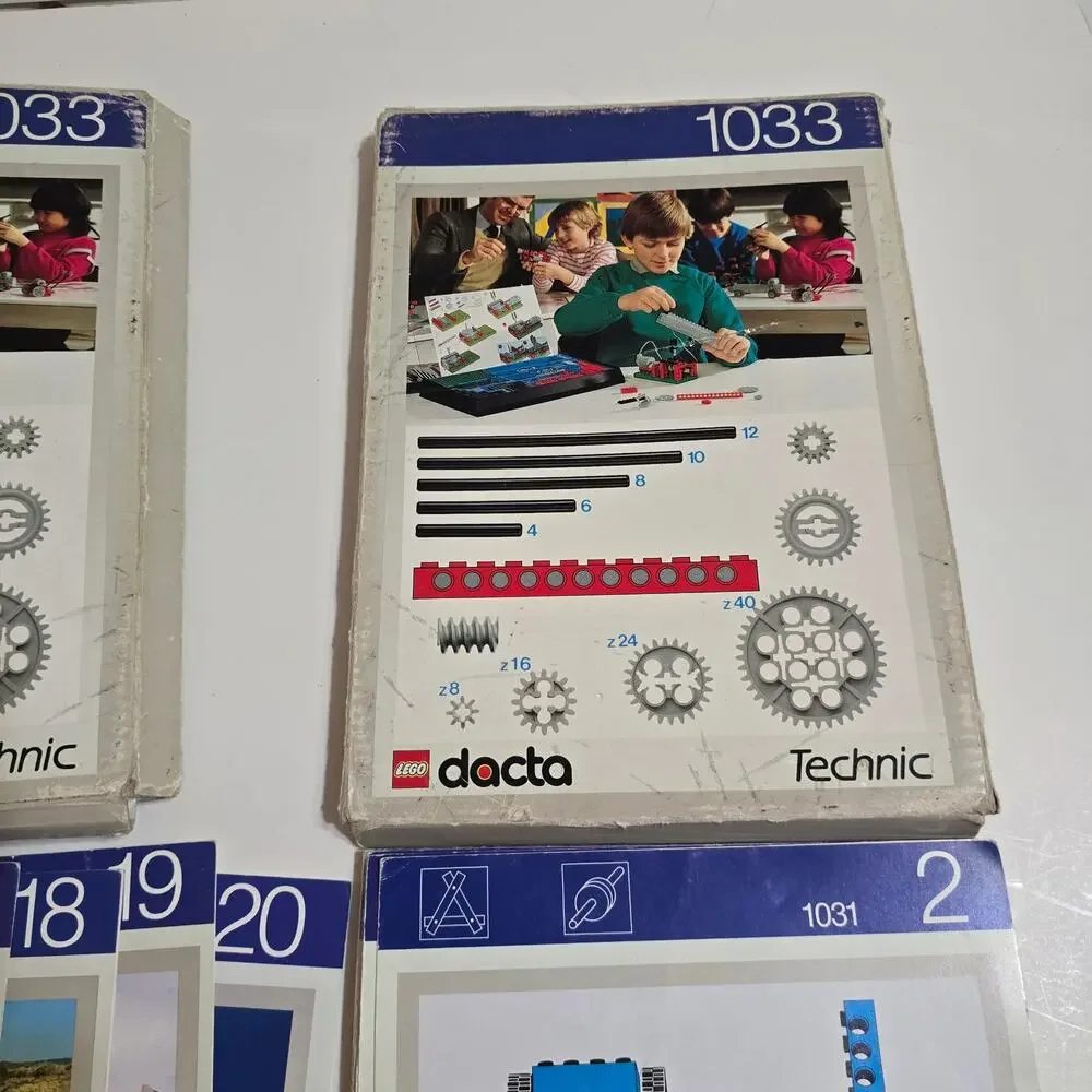 Vintage Lego Dacta Technic 1033 (6) and 1031 (1) Instructions Building Class Set